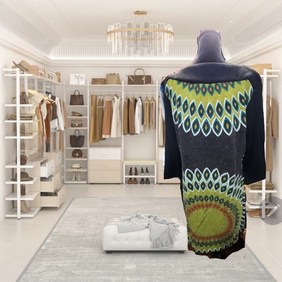 3/4 sweater sleeve tunic dress - Picture 3 of 3